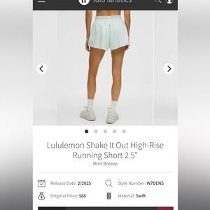 lululemon athletica Mint Breeze Running Shorts
